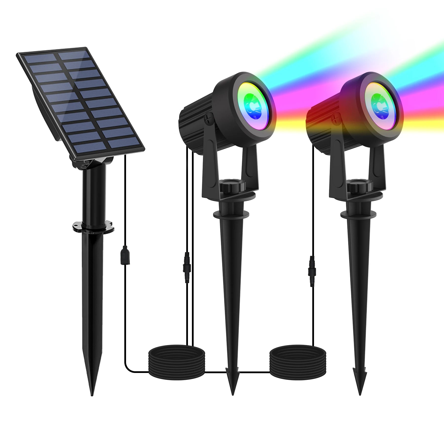1/2/4/6 Lights RGB Solar Spotlight IP65 Waterproof Solar Light Outdoor Garden Light For Christmas Halloween Party Decor