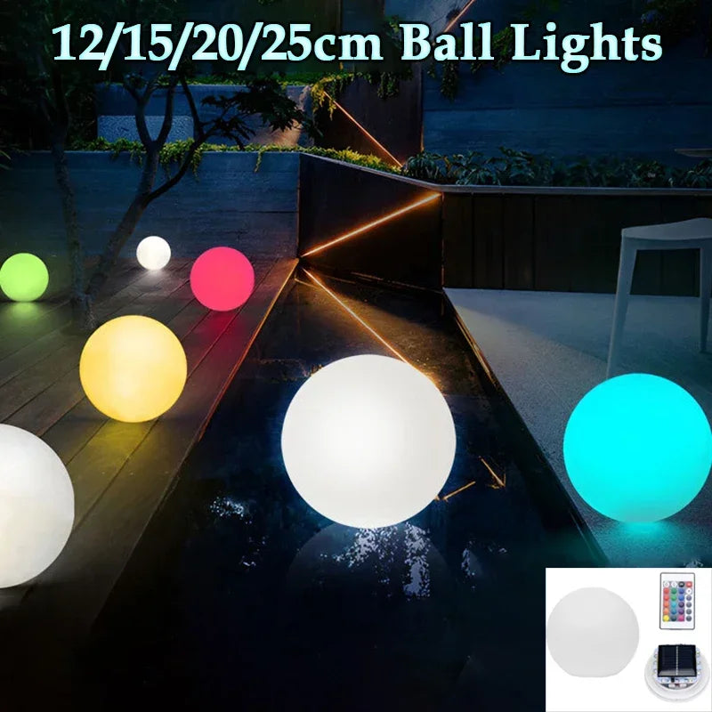 LED Ball Lamp Remote Control Outdoors Lawn Lamp Swimming Pool Wedding Party Holiday Home Decoration Courtyard Atmosphere Light