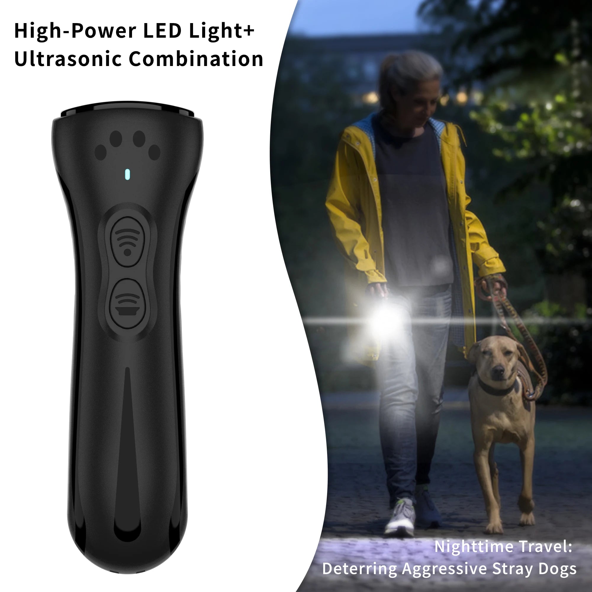 Ultrasonic Dog Repeller Portable Dog Repellent Dog Trainer With LED light Type-C Fast Charging Dog Anti Bark Deterrent Anti Bark