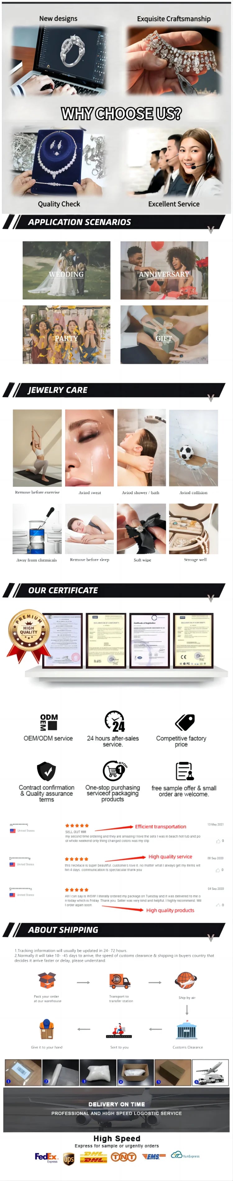 Classic CZ Crystal 4-piece Full Necklace Set Luxury Dubai Nigeria Bridal Jewelry Set For Wedding Evening