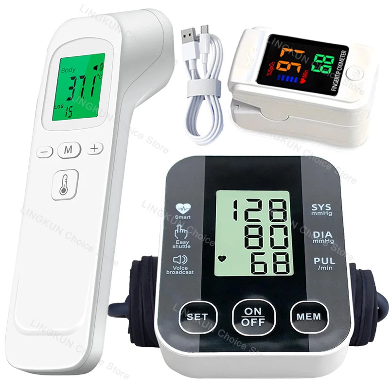 Tensiometer Heart Rate Pulse Meter BP Monitor Healthy Digital Arm Blood Pressure Meter Cuff Medical Automatic Pressure Tonometer