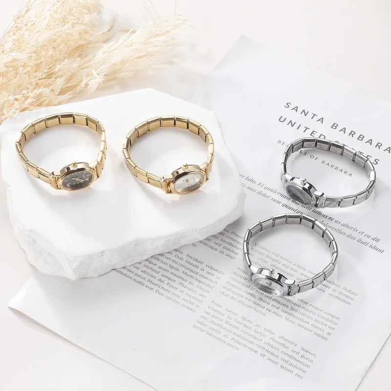 Men Women Stainless Steel Simple Watch Fit 9mm Bracelet For Student Friend Wife Birthday DIY Fashion Jewelry Gifts Dropshipping