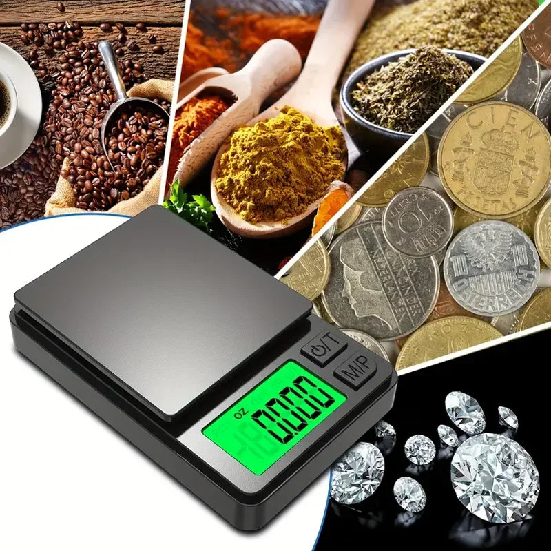 Precision Pocket Scale 1000g 0.1g Digital Gram Scale Backlit LCD Portable Jewelry Food Grain oz Tare Function Travel Use