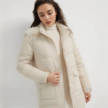 K1050W Women's Luxury Winter Coat High-Quality Long Thick Hooded Jacket for Ladies