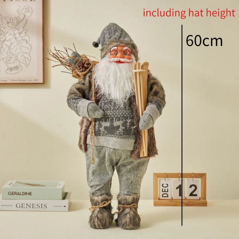 60CM Large Santa Claus Dolls Ornaments Standing Santa Figurine Doll Christmas Home Decoration Kids Gift navidad home decor