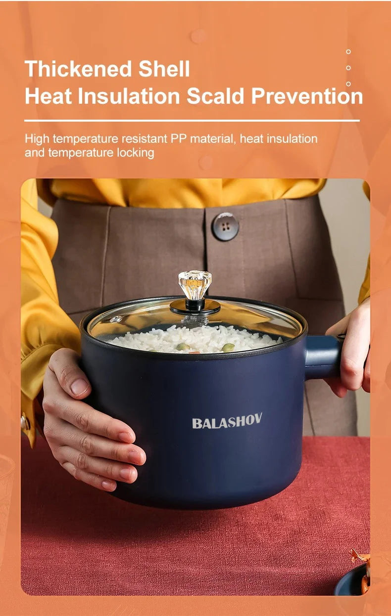 Mini Electric Cooker Multi-Function All-In-One Pot Single Double Layer Household Noodle Cooker Non-Stick Hot Pot Kitchen Tool