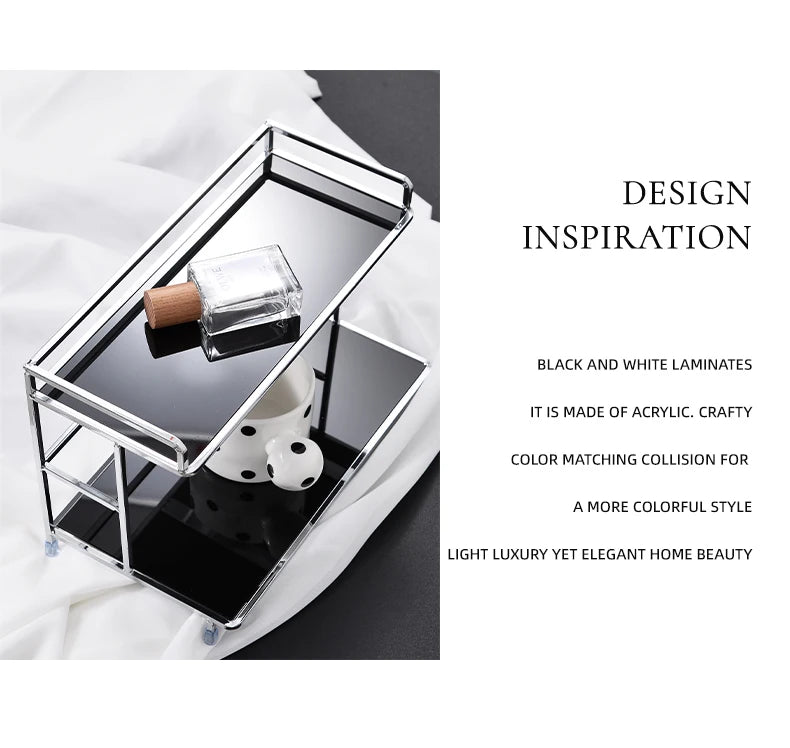 Metal Desktop Layered Storage Rack, Double-Layer Desk Storage Rack, Water Cup and Coffee Cup Storage Rack, Bathroom Cosmetics Storage Rack for Living Room, Entrance Hall, Kitchen and Bathroom