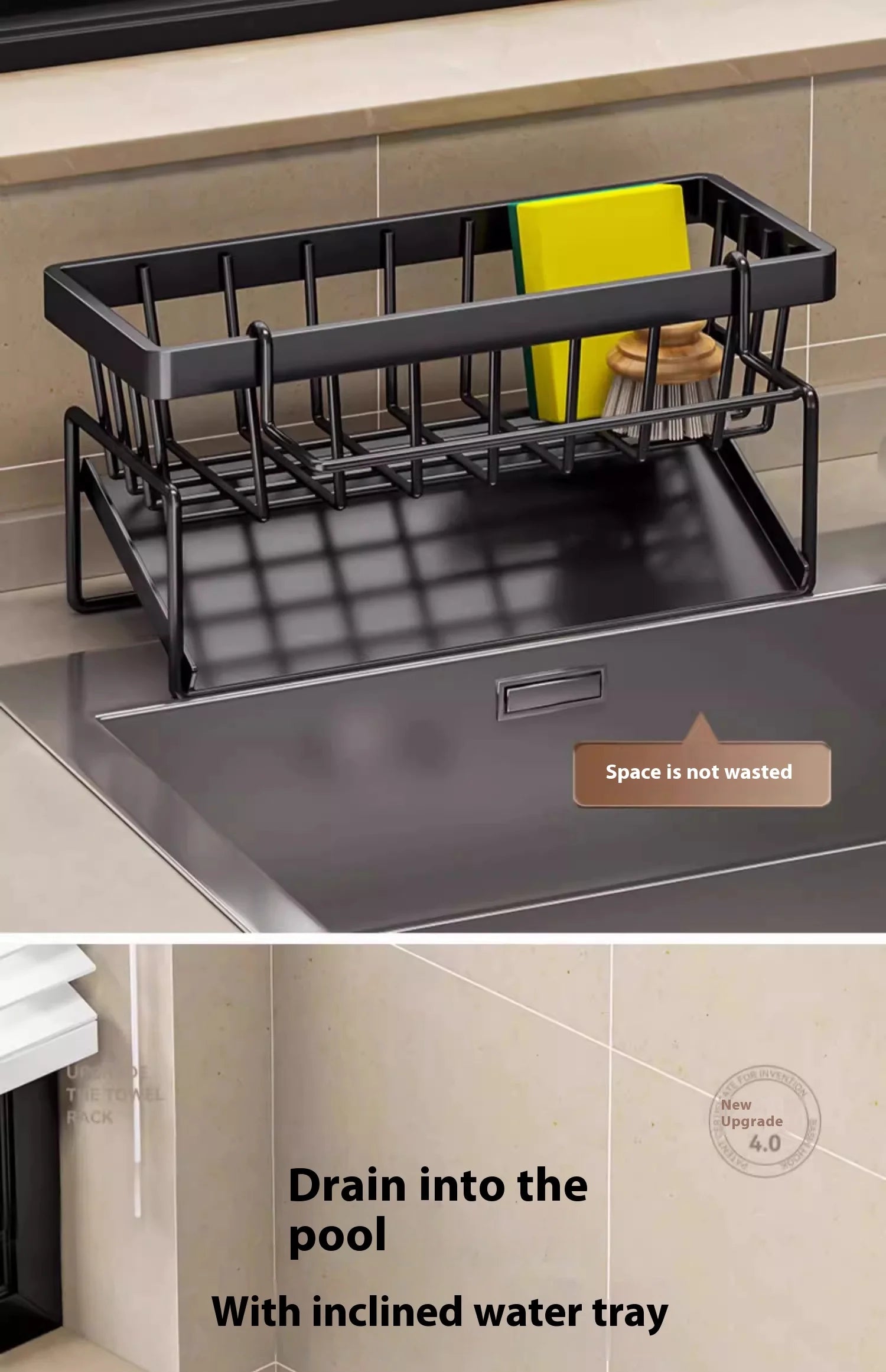 home kitchens Sink rack organizers solutions storage shelves accessories kitchenware kitchen shelf ledge