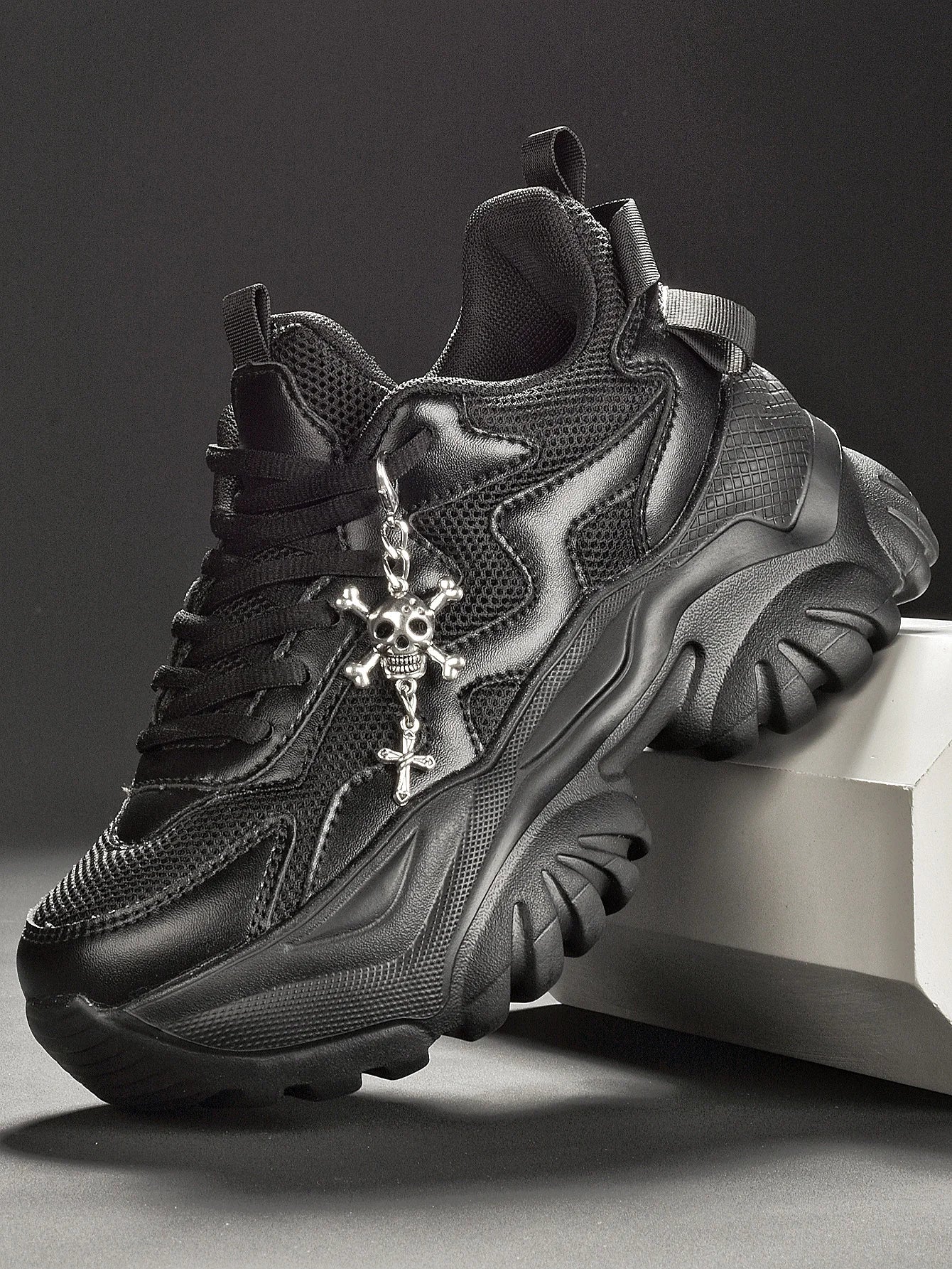 Women’s Punk Platform Sneakers Lace-Up High Heel Shoes