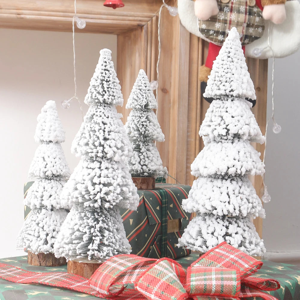 Christmas Artificial Flocking Snow Pine Tree Furniture Living Room Decoration Outdoor Party Decor New Year Snow Pine Pendant
