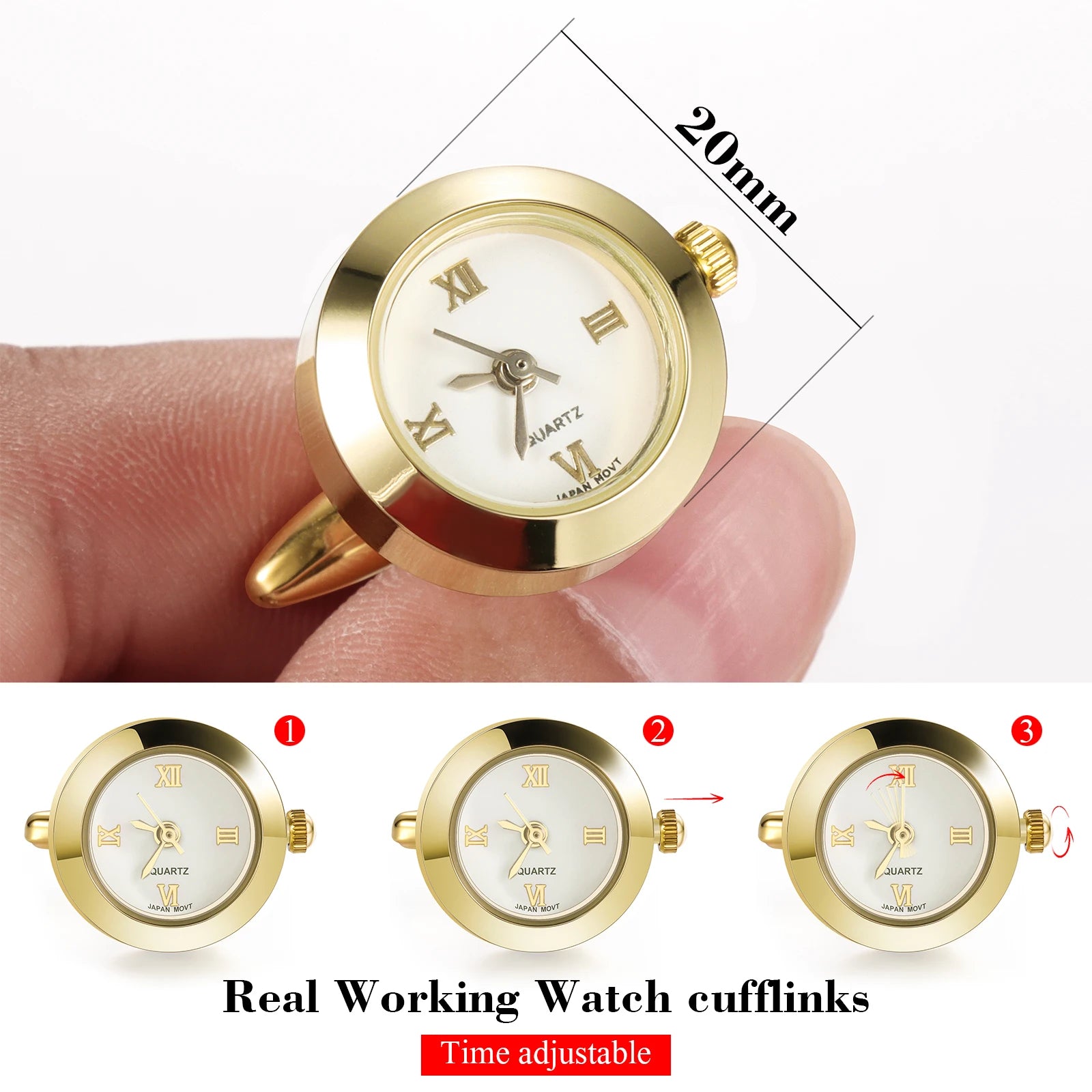 Battery Digital Watch Cufflinks Men's Lepton Real Clock Cufflinks Watch Cufflinks Men's Jewelry