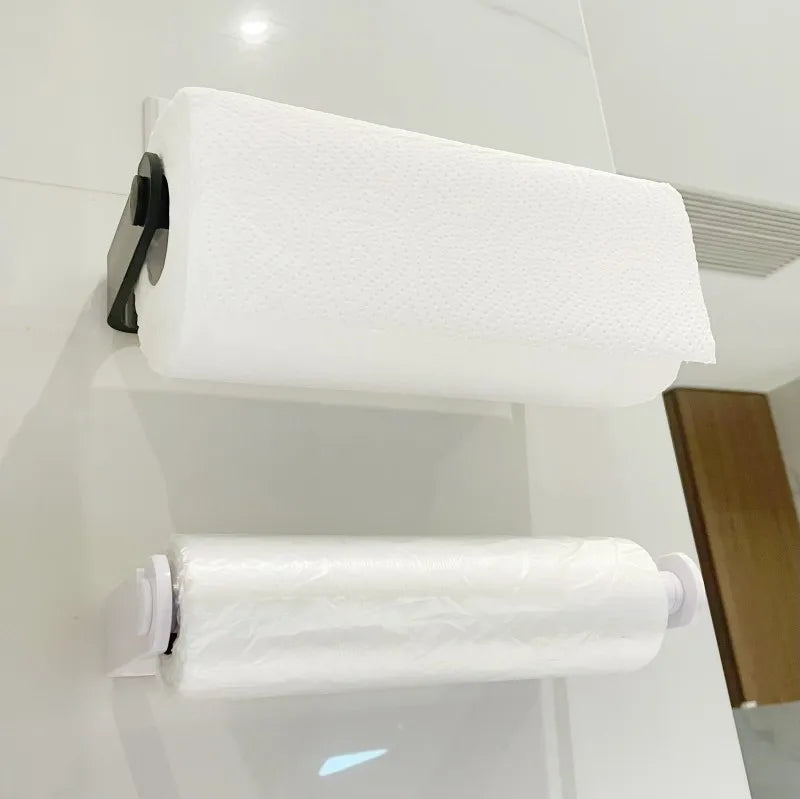 Kitchen Paper Towel Holder Adhesive Tissue Hanger Toilet Roll Paper Dispenser Cabinet Storage Napkin Rack Bathroom Accessories