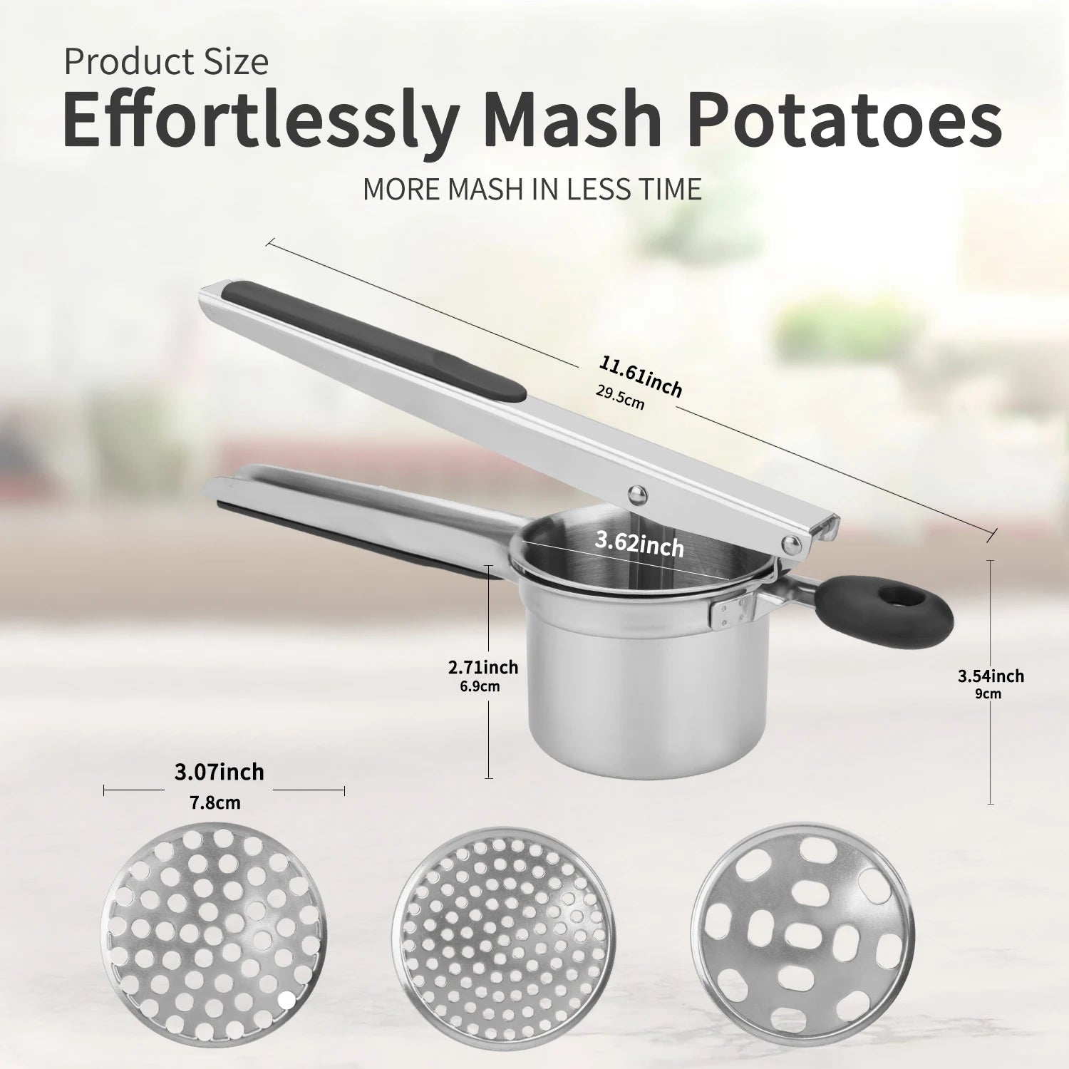 1PC stainless steel potato ricer with silicone handle and replaceable chassis potato mashers presses mashing mashed potatoes