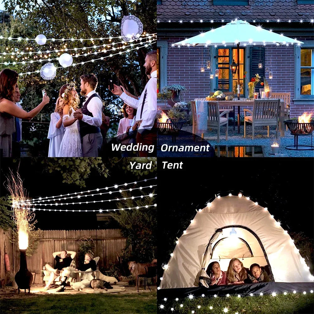 Christmas Tree LED Fairy Lights Smart Bluetooth Garland Festoon LED Chain Light Outdoor Waterproof New Year Decoration 2025