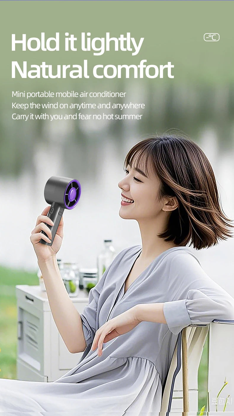 Mini Handheld USB Fast Charging Silent High-Speed Air Cooling Portable Fan Personal for Travel Outdoor Activities