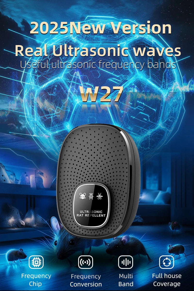 Ultrasonic Rodent Repeller Electronic Pest Control for Mice Rats Harmless Sound Waves Intelligent Home Household