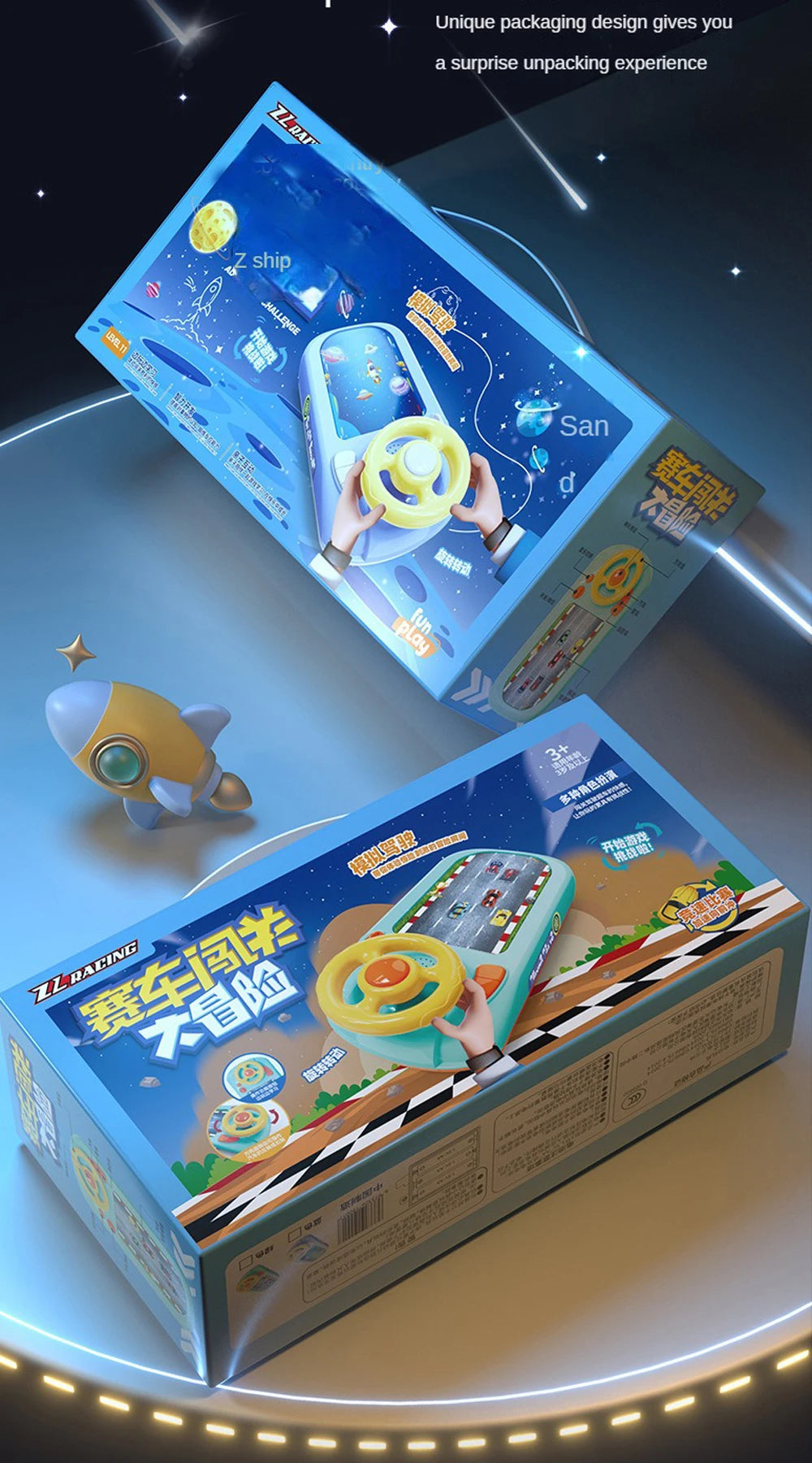 Musical Steering Wheel Toys for Boys 4-6 Toddler Simulated Driving Racing Car Game with Sound  Interactive Educational Learning