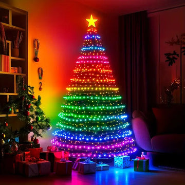 7.87FT 400LEDs Christmas Tree Lights Smart RGB LED String Lights IP68 Holiday Decoration for Indoor Outdoor Tree APP Control