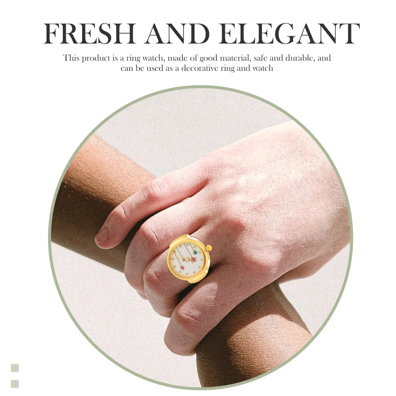 Ring Watch Finger Portable Bezel Wear-resistant People Watches For Men Stainless Steel Exquisite Wear-resistant Ring Clock Decor