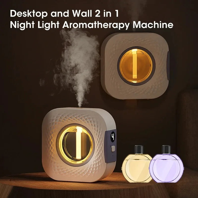 Smart Aroma Diffuser Air Purifier Digital Display 4 Gears USB Charging Wall Mount Tabletop Plant Essential Oils for Living Room