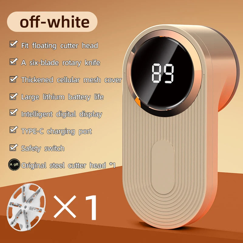 Portable Fabric Shaver LED Screen Electric Lint Remover for Clothes Sweater Fur Pill Shaver USB Rechargeable Handheld