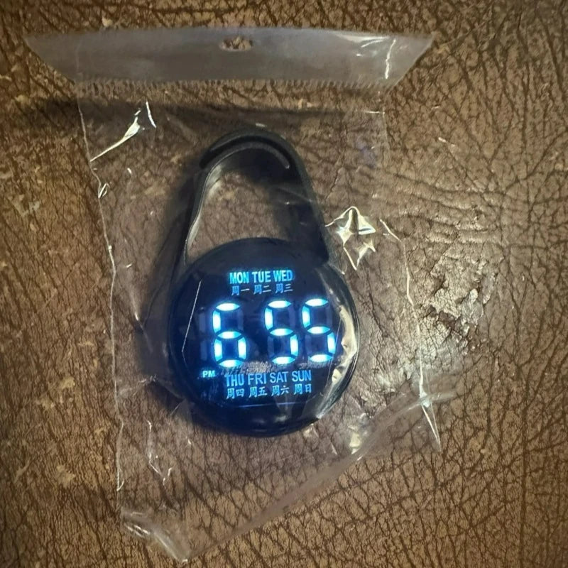 Luminous LED Electronic Watch Function Practical Digital Clock Pocket Watch for Student Mountaineer Portable Water Drop Keychain