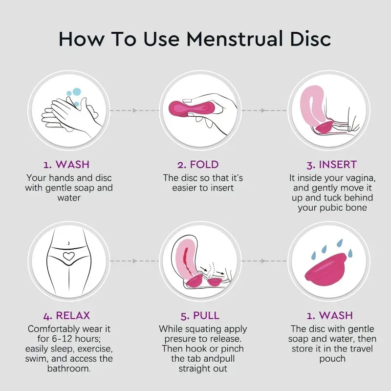 Medical Silicone Menstrual Disc With String Menstrual Cup Period Menstrual Collector Menstruation Disk Women Health Care Hygiene