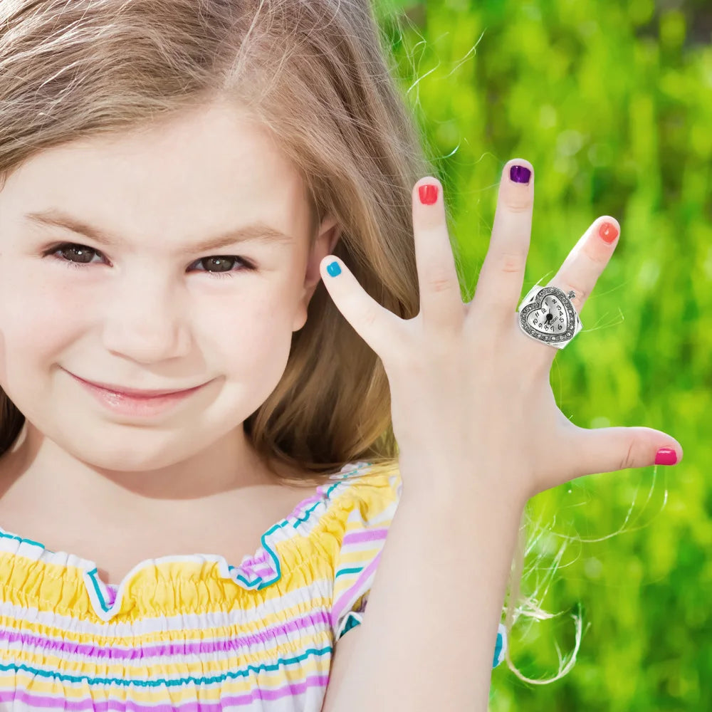 Vintage Elastic Finger Watch Mini Elastic Strap Alloy Watches Couple Ring Jewelry Clock Retro Roman Quartz Watch Ring Women Girl