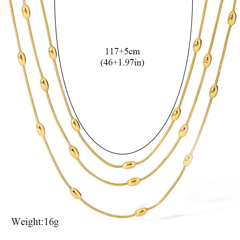 316L Stainless Steel Chain Necklace & Bracelet Set