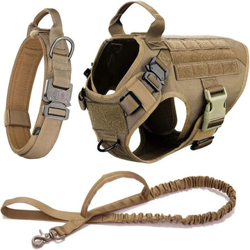 Tactical Dog Harness Leash Set with Control Handle