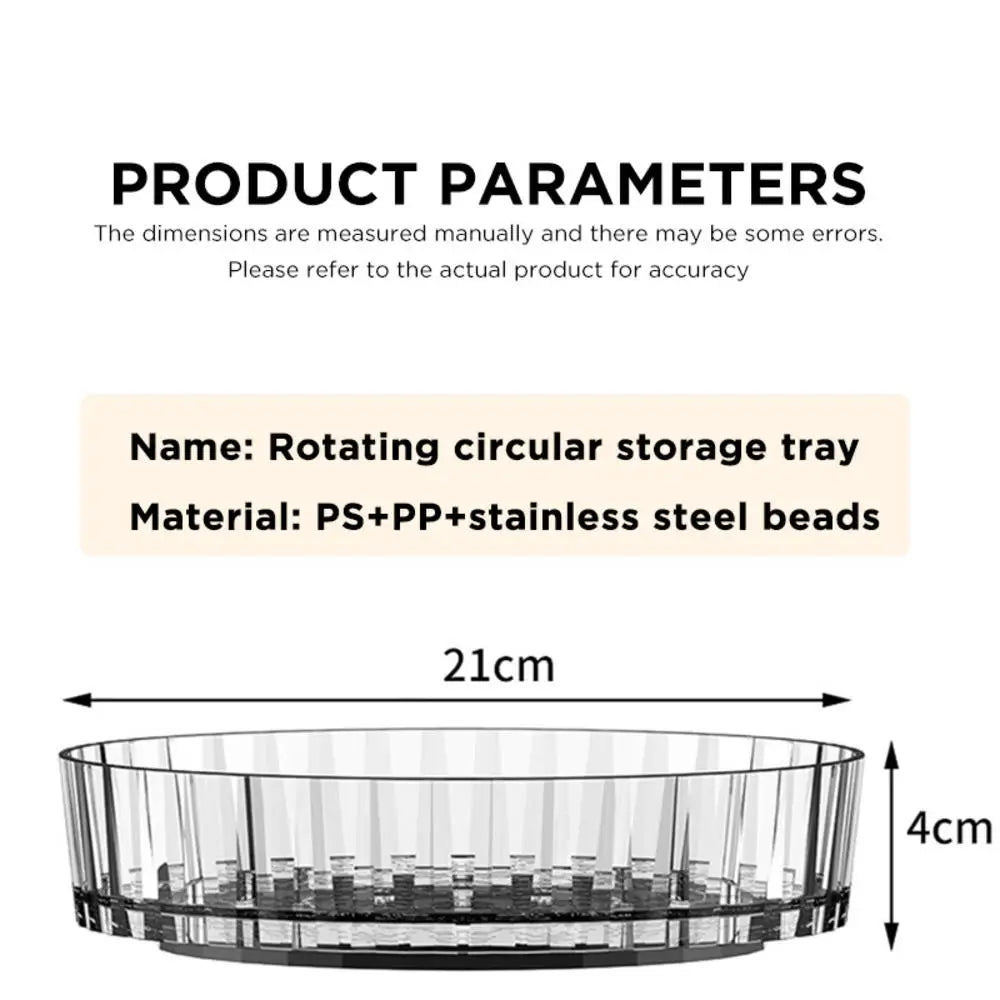 Rotating Tray Spice Rack Pantry Cabinet Turntable With Base Storage Bin Kitchen Organizer For Seasoning Cosmetic Storage Box
