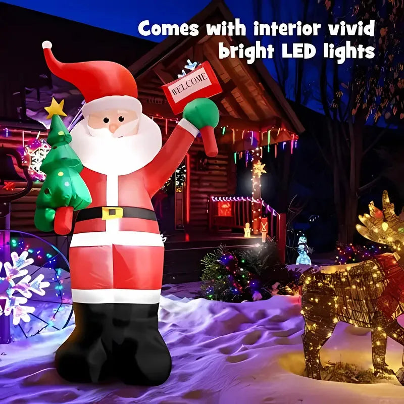 6/12FT Large Christmas Inflatables Santa Carrying Gift Bags Decoration Blow Up Xmas Toys Outdoor Courtyard Garden Party Decor