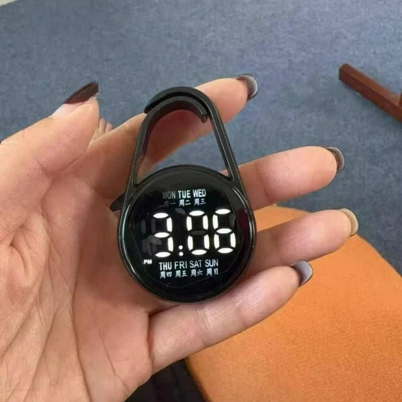 Luminous LED Electronic Watch Function Practical Digital Clock Pocket Watch for Student Mountaineer Portable Water Drop Keychain