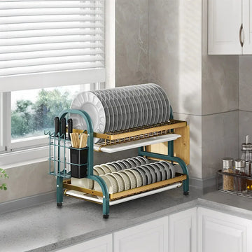 Voltsify 2-Tier Carbon Steel Dish Rack for Kitchen Home Storage Organization