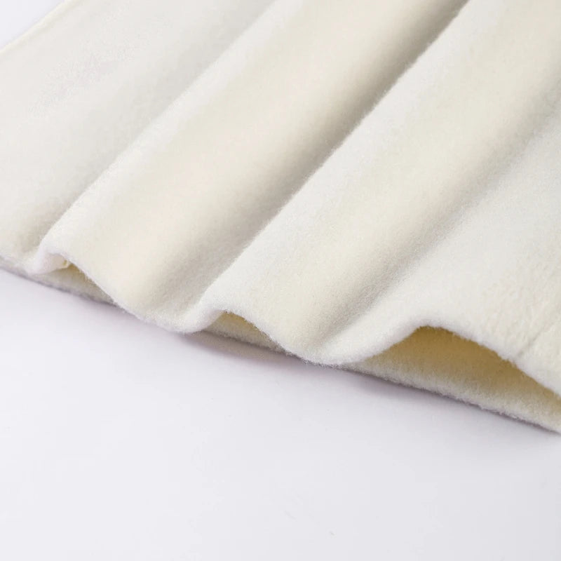 Luxurious Women's Overcoat Faux Full Sleeve Double Breasted Belt Lace Up Female Black Coats 2025 Autumn Winter Chic Lady Outwear