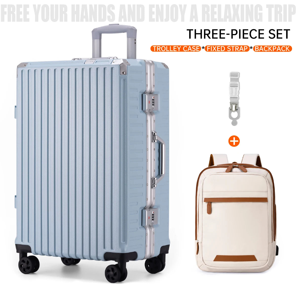 20 Inch Hardshell Carry-On Luggage with Aluminum Frame Lock