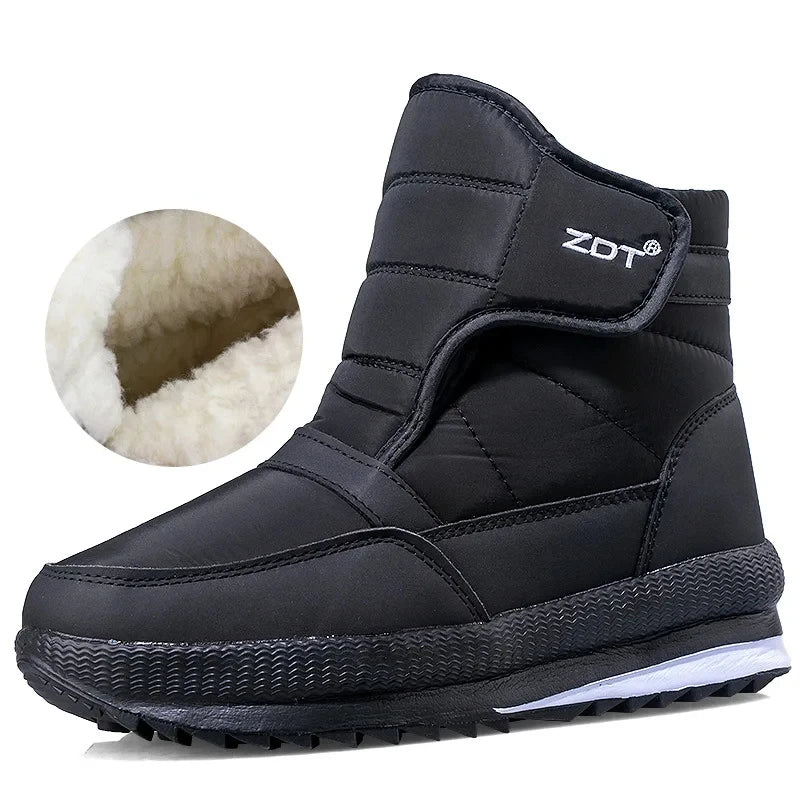 Men’s Winter Snow Boots – Waterproof Zipper Casual Outdoor Shoes