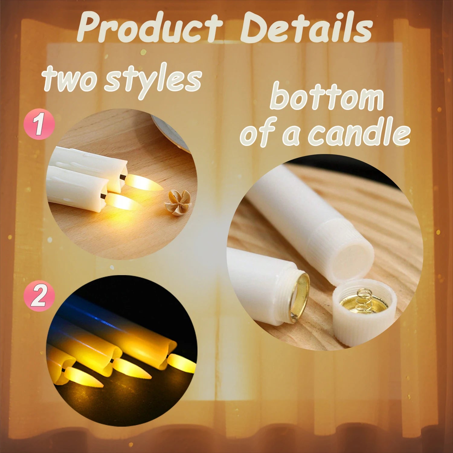 12-300 pcs Flameless Taper Candles LED Candles 7.5in Battery Operated for Wedding Decoration Candle for Holiday/Church/Christmas