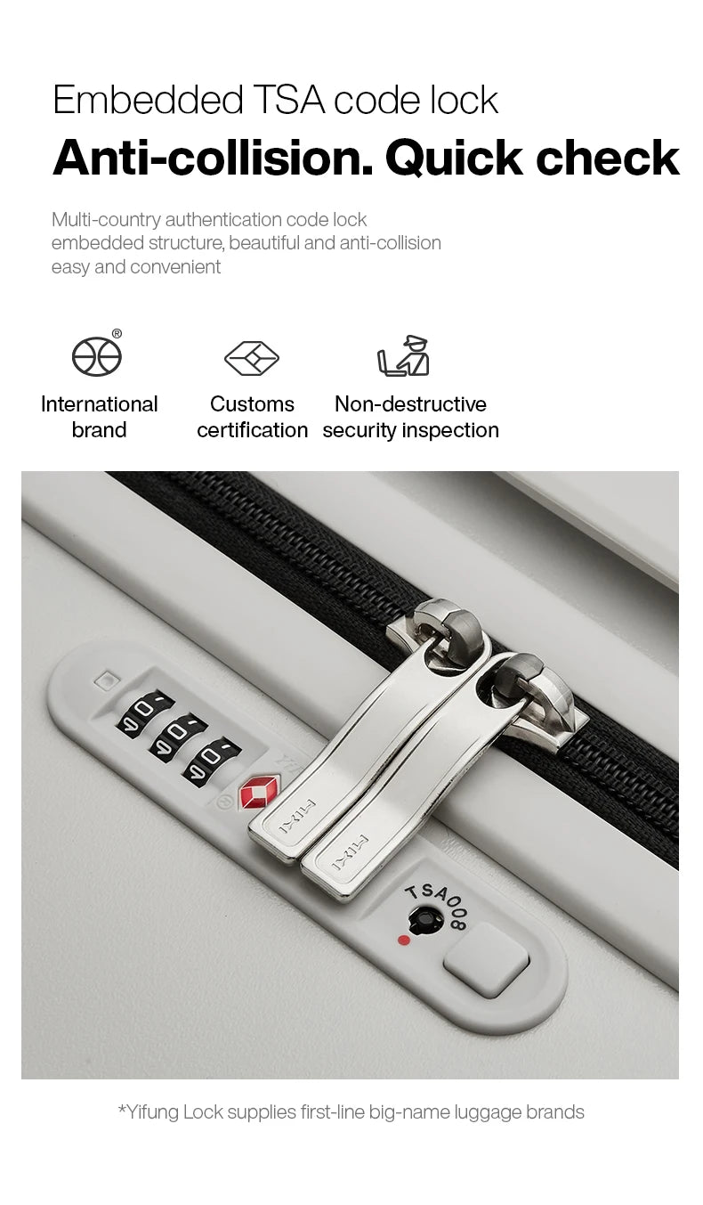 PC Hardside Travel Suitcase with Wide Handle & TSA Lock