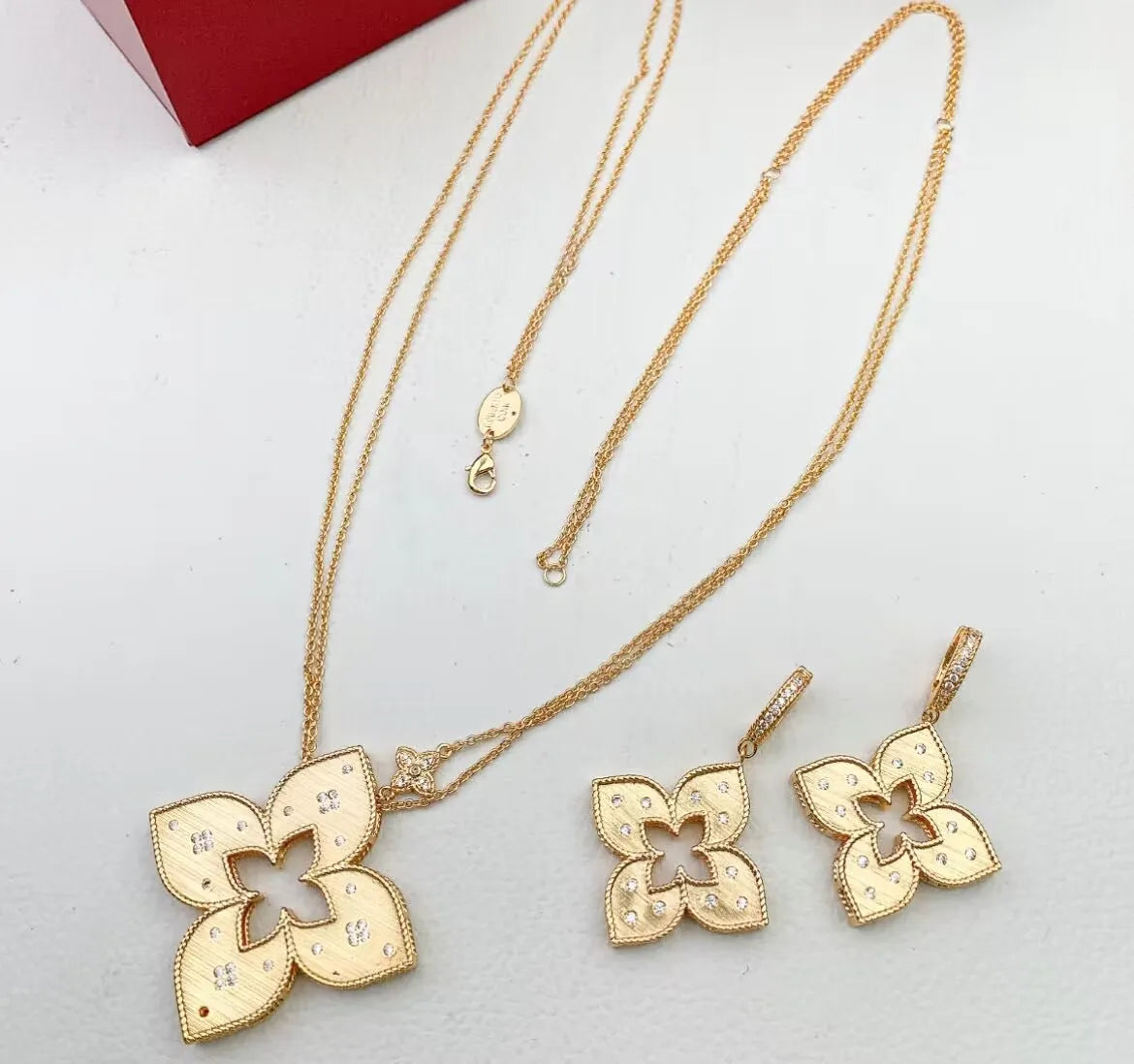 AccKing 2pcs Bridal Zirconia Full Jewelry Sets For Women Party, Luxury Dubai Nigeria CZ Crystal Wedding necklace sets