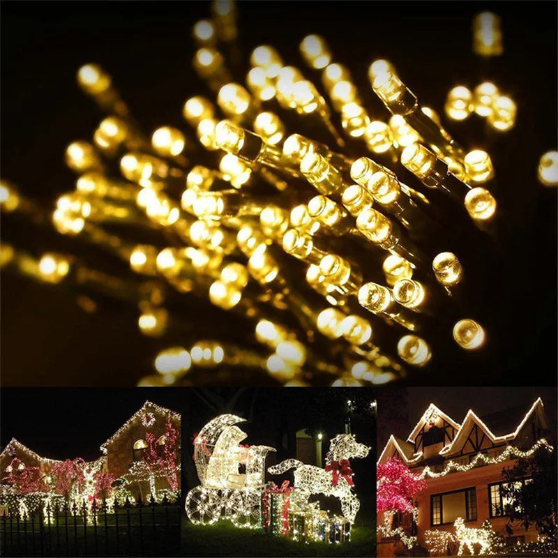 Solar String Fairy Light LED Waterproof Outdoor 5M/12M/22M Garland Street Lamp Festoon Christmas Party For Garden Decor