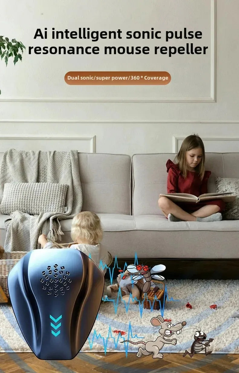 High Power Ultrasonic Rat Mosquito Repeller Indoor Portable Plug In Safe Home Office Low Noise Long Range Effective Repelling