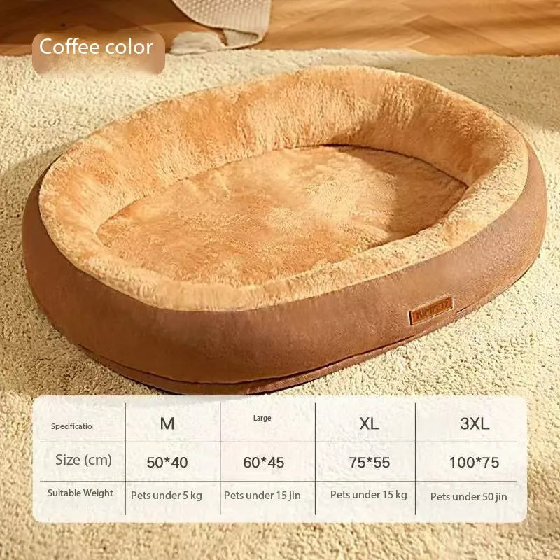 Winter Calming Plush Pet Bed for Cats Dogs