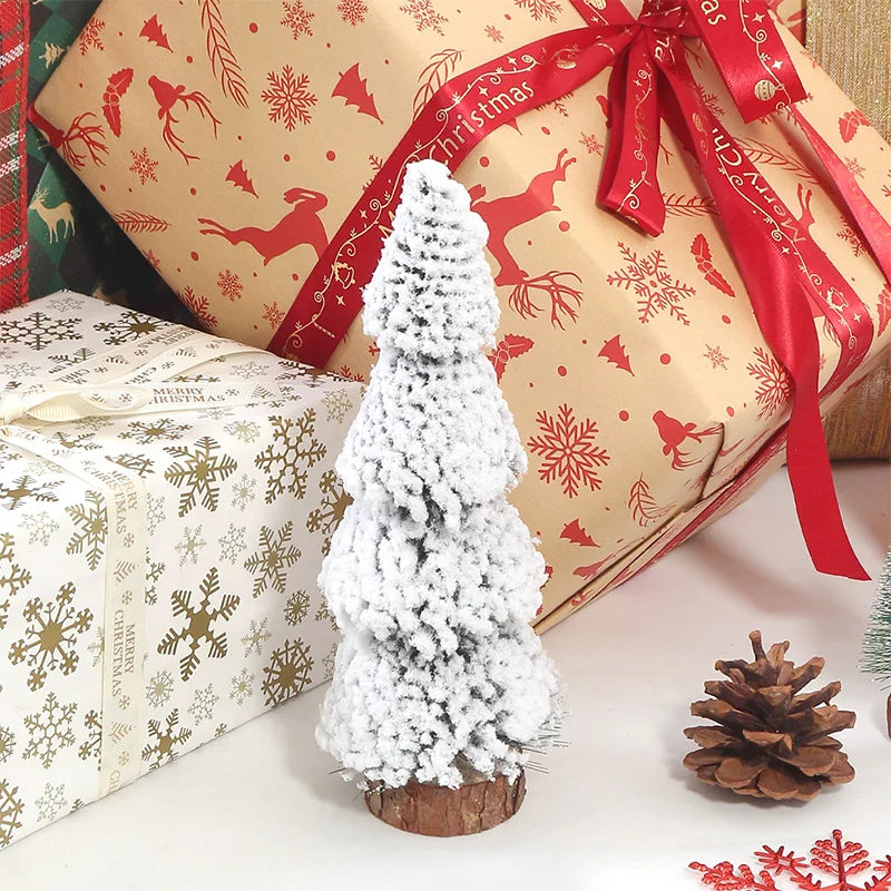 15-30cm Christmas Decoration Xmas Tree Small Cedar Pine for Home Room Decor Party New Year 2024 Navidad Ornaments Accessories
