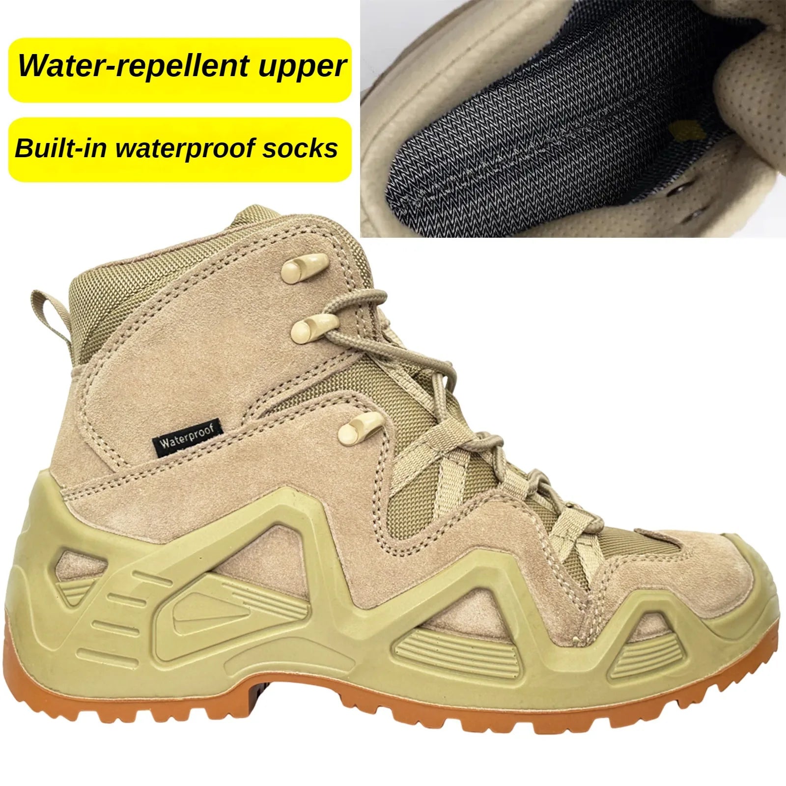 Men’s Waterproof Tactical Combat Boots – Outdoor Hiking & Work
