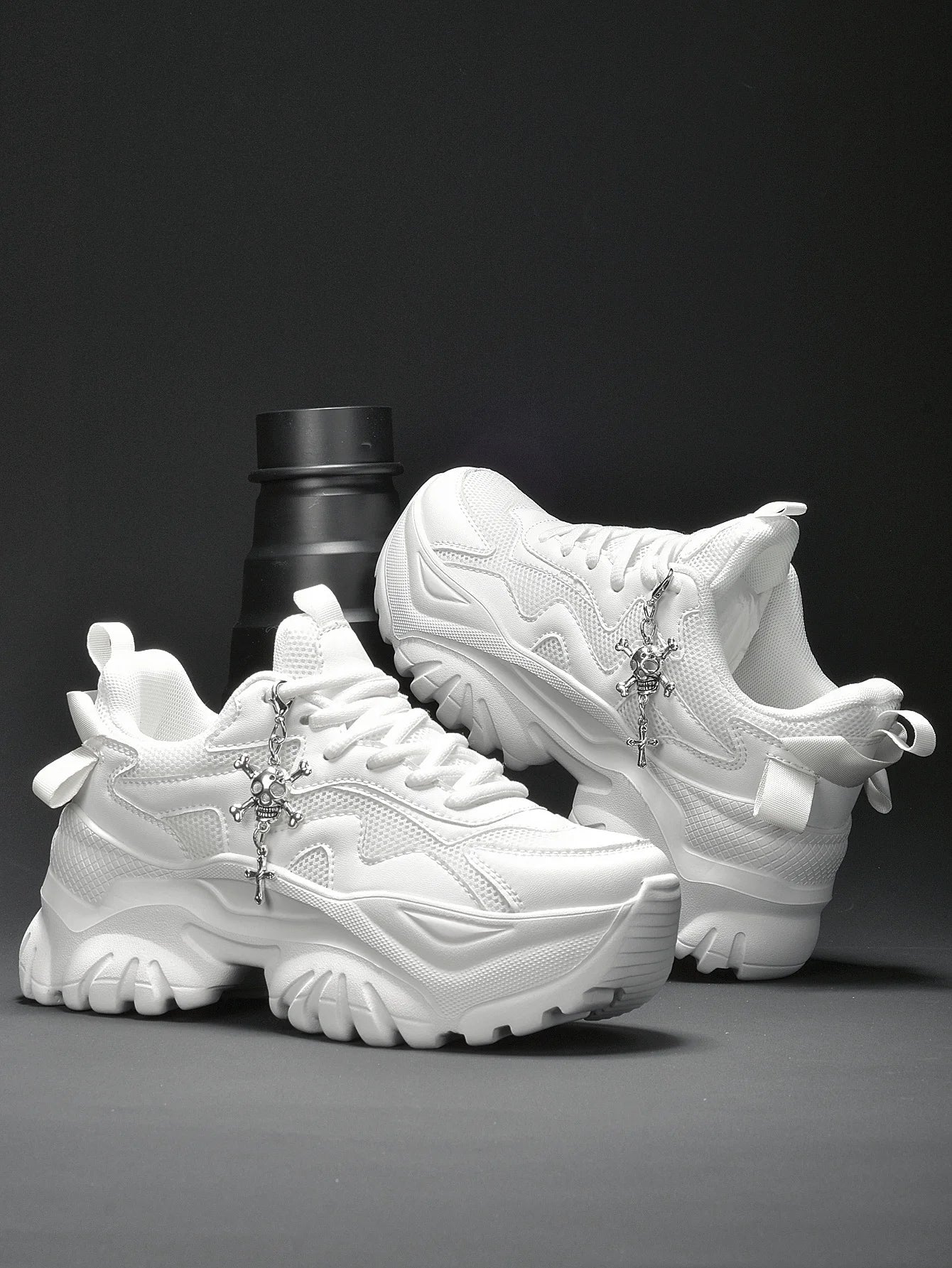 Women’s Punk Platform Sneakers Lace-Up High Heel Shoes