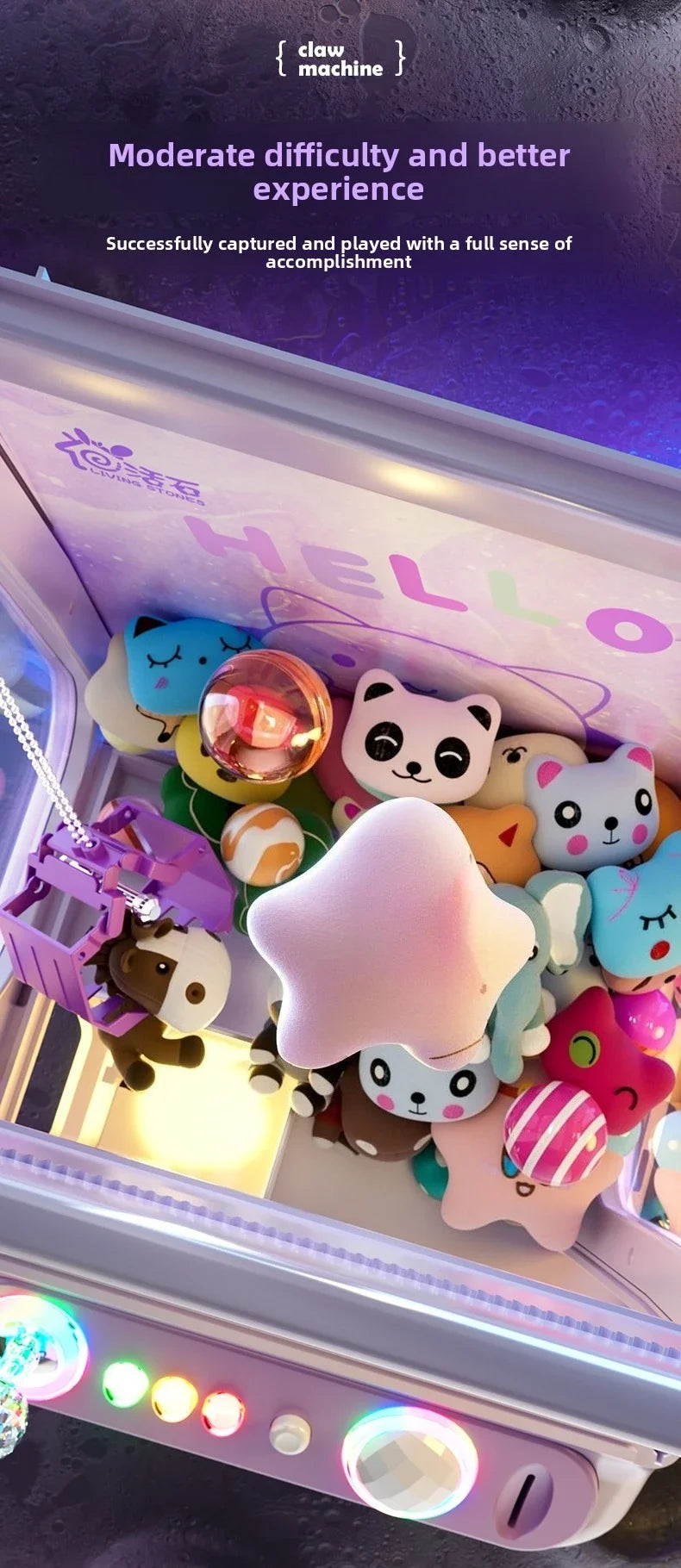 DIY Automatic Doll Machine Kids Coin Operated Play Game Mini Claw Catch Toys Crane Machines Music Doll for Christmas gifts