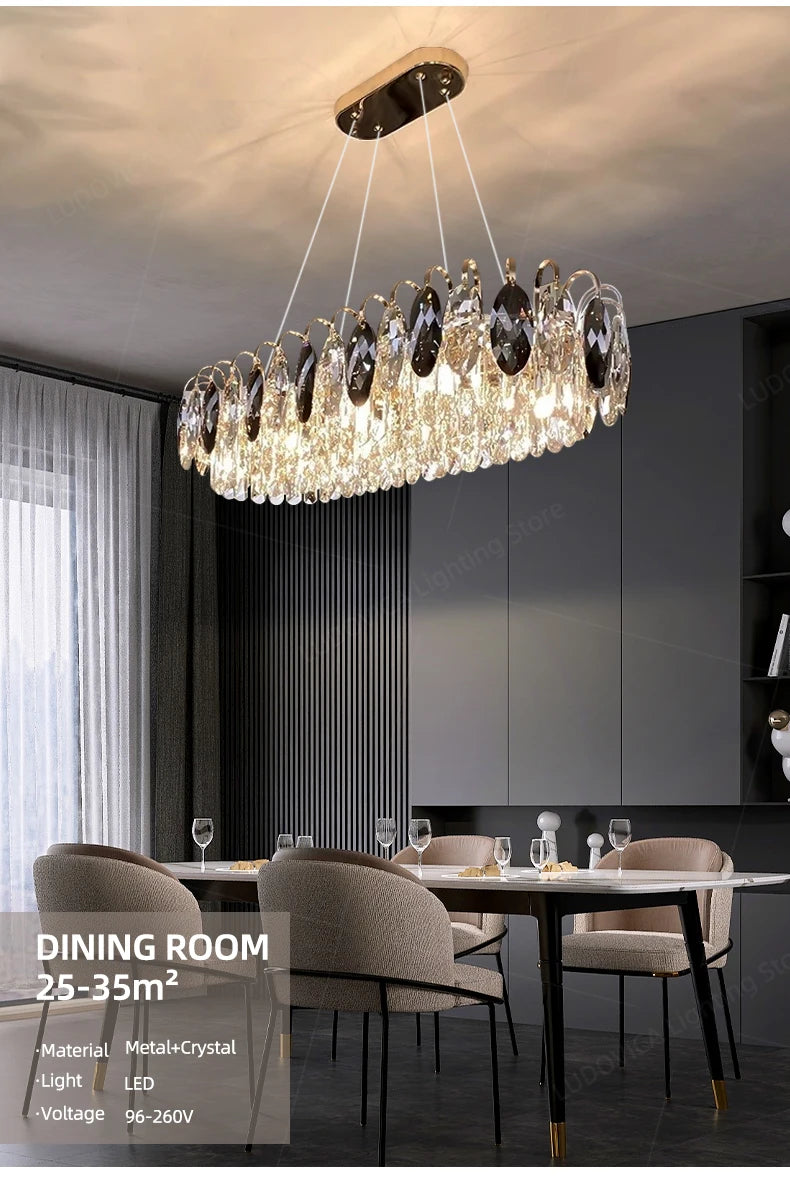 Modern Luxury Crystal Chandelier Living Room Kitchen Dining Room Chandelier Home Decoration LED Ceiling Chandelier