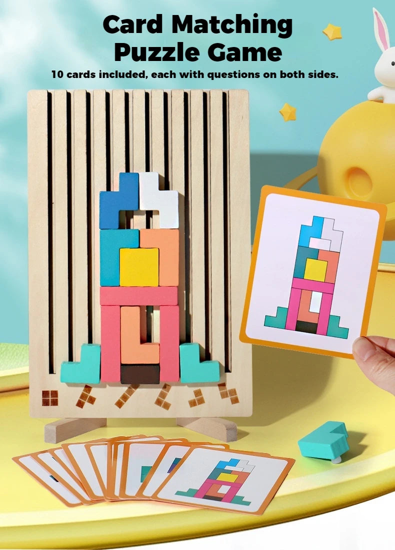 3D Wooden Puzzle, Building Blocks, Puzzle Game, Baby Logic Training Puzzle Toys, Parent-Child Interactive Games