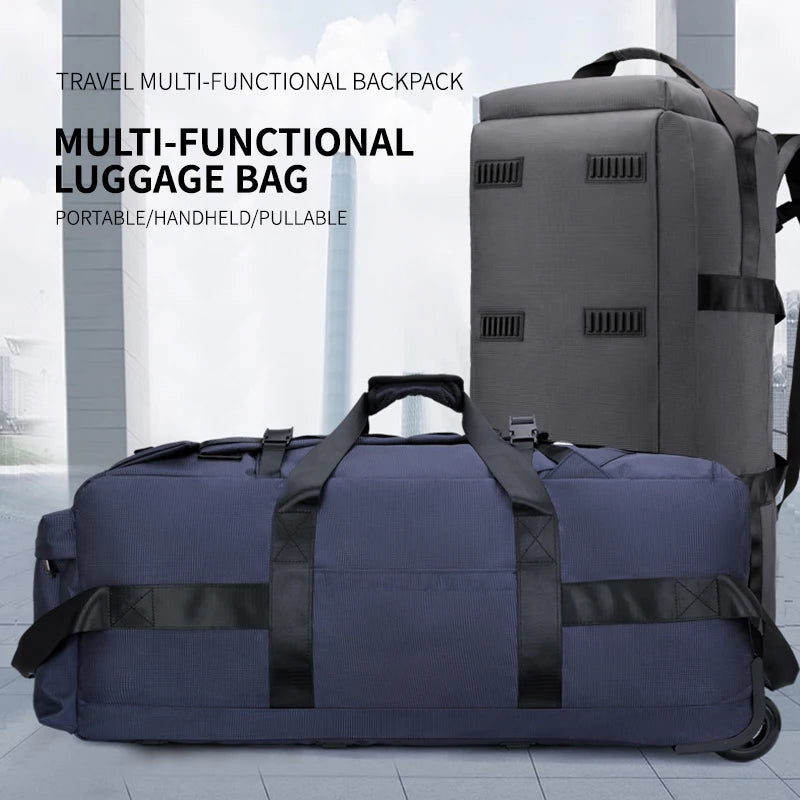 Travel Bag, Large Capacity Handbag, Portable Outdoor Carry-On Luggage, Wheeled Travel Bag, Convenient and Practical Unisex Travel Bag